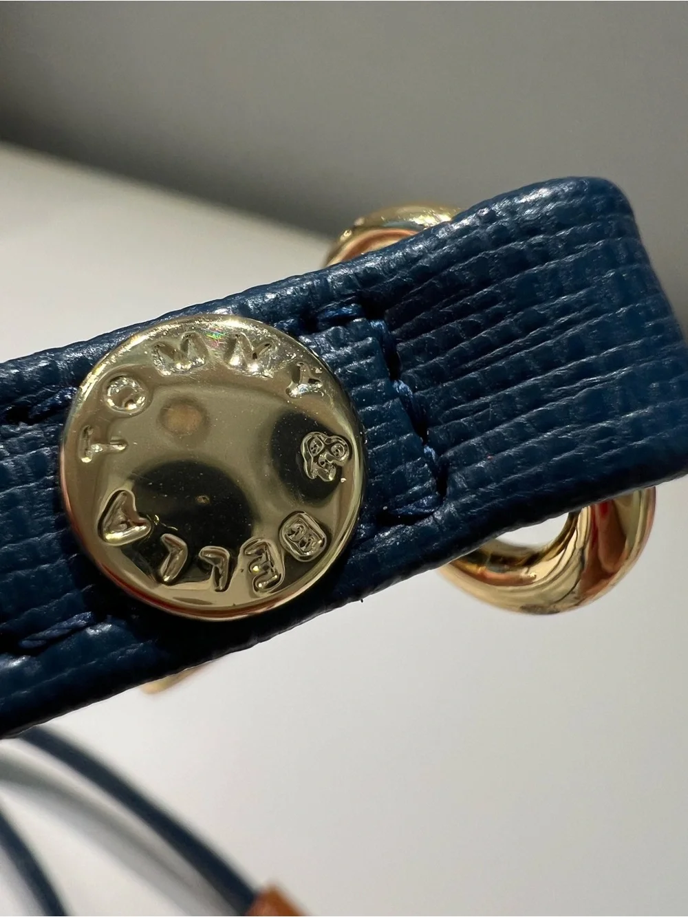 TOMMY & BELLA Blue Brown Leather Dog Leash